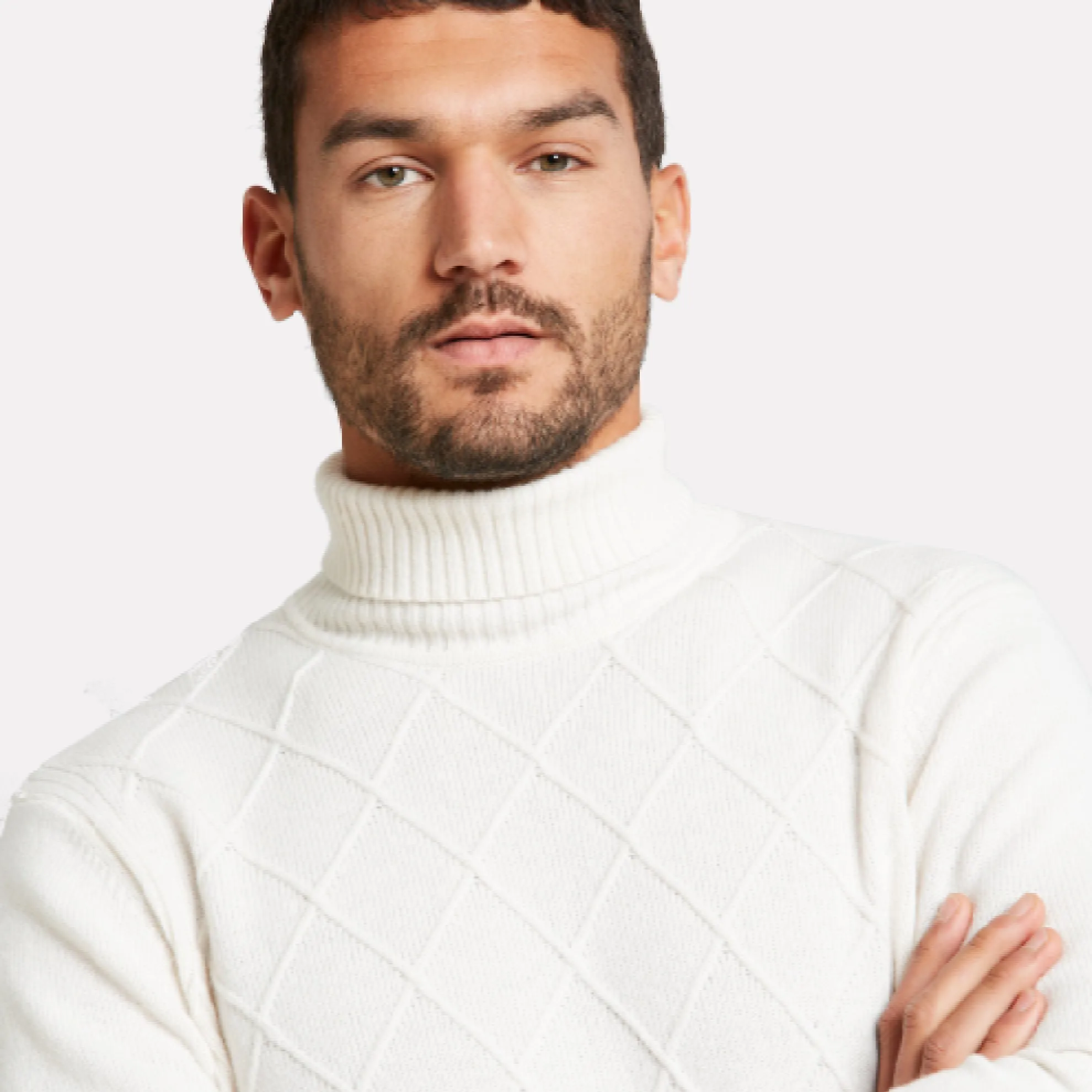 Bugatti Lambswool Blend Turtle Neck Sweater / Ivory
