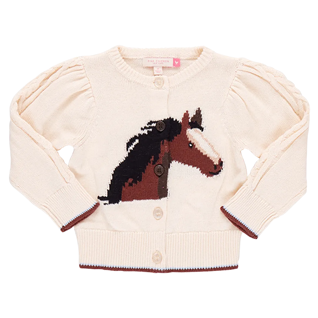 Girl's Cable Constance Sweater Wild Horse