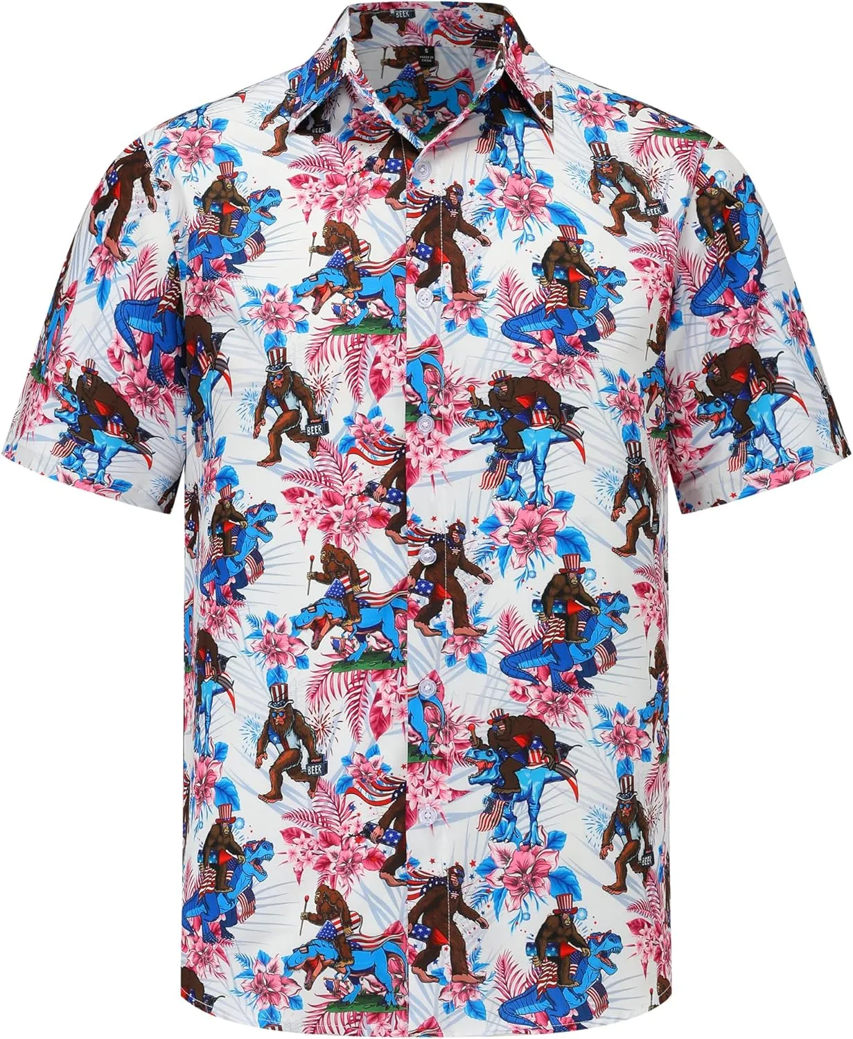 Mens Hawaiian Shirts and Shorts Set 2 Pieces Beach Outfits Summer Vacation Tropical Suit with Bucket Hats
