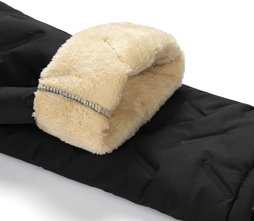 Mens Warm Fleece Sweatpants Winter Joggers Pants Sherpa Lined Athletic Sweatpants with Zipper Pockets