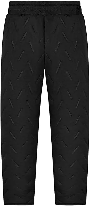 Mens Warm Fleece Sweatpants Winter Joggers Pants Sherpa Lined Athletic Sweatpants with Zipper Pockets