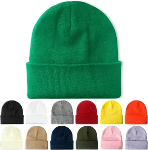 PFFY Beanie for Men Women Unisex Knit Cuffed Plain Winter Beanies Hats Skull Cap