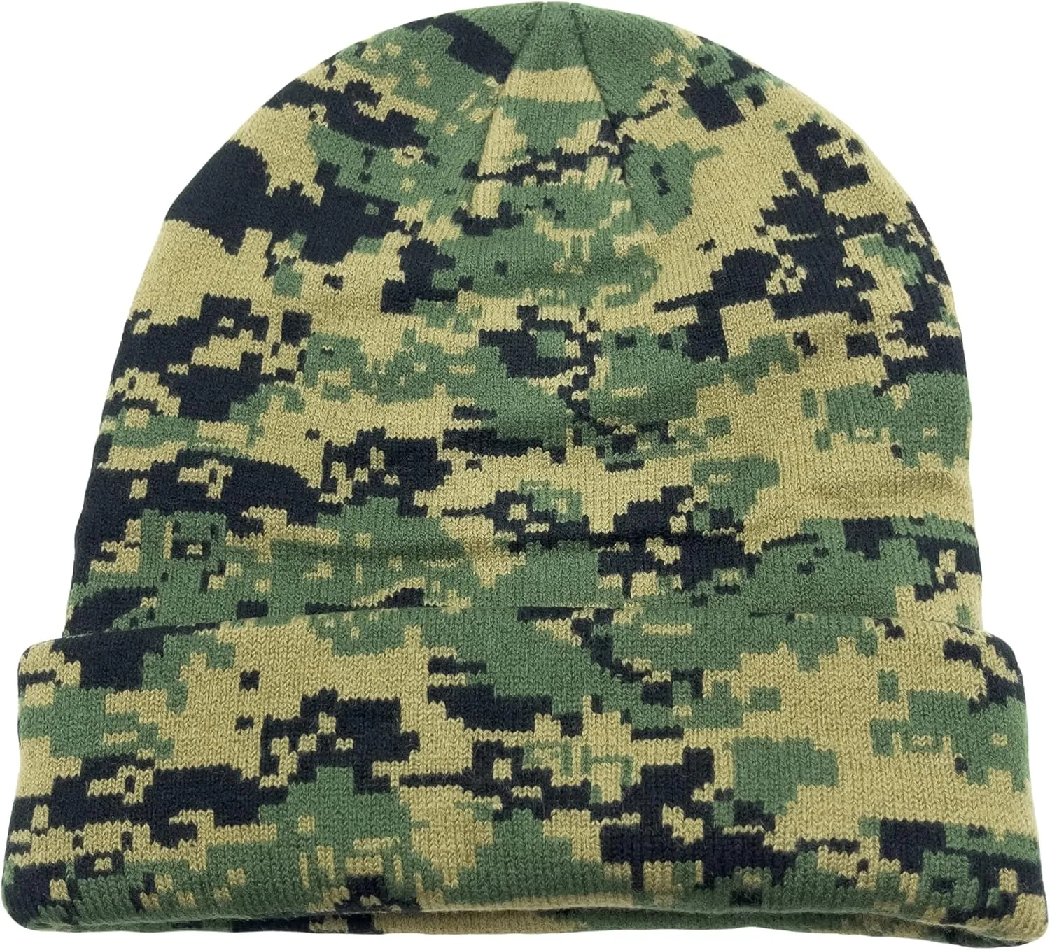 Unisex Knit Soft Warm Cuffed Beanie Hat Winter Camo Hats for Men Women