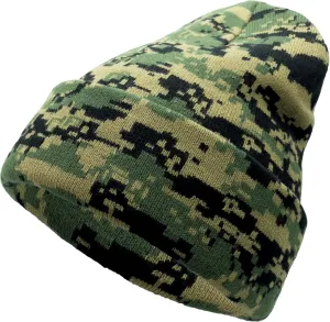 Unisex Knit Soft Warm Cuffed Beanie Hat Winter Camo Hats for Men Women