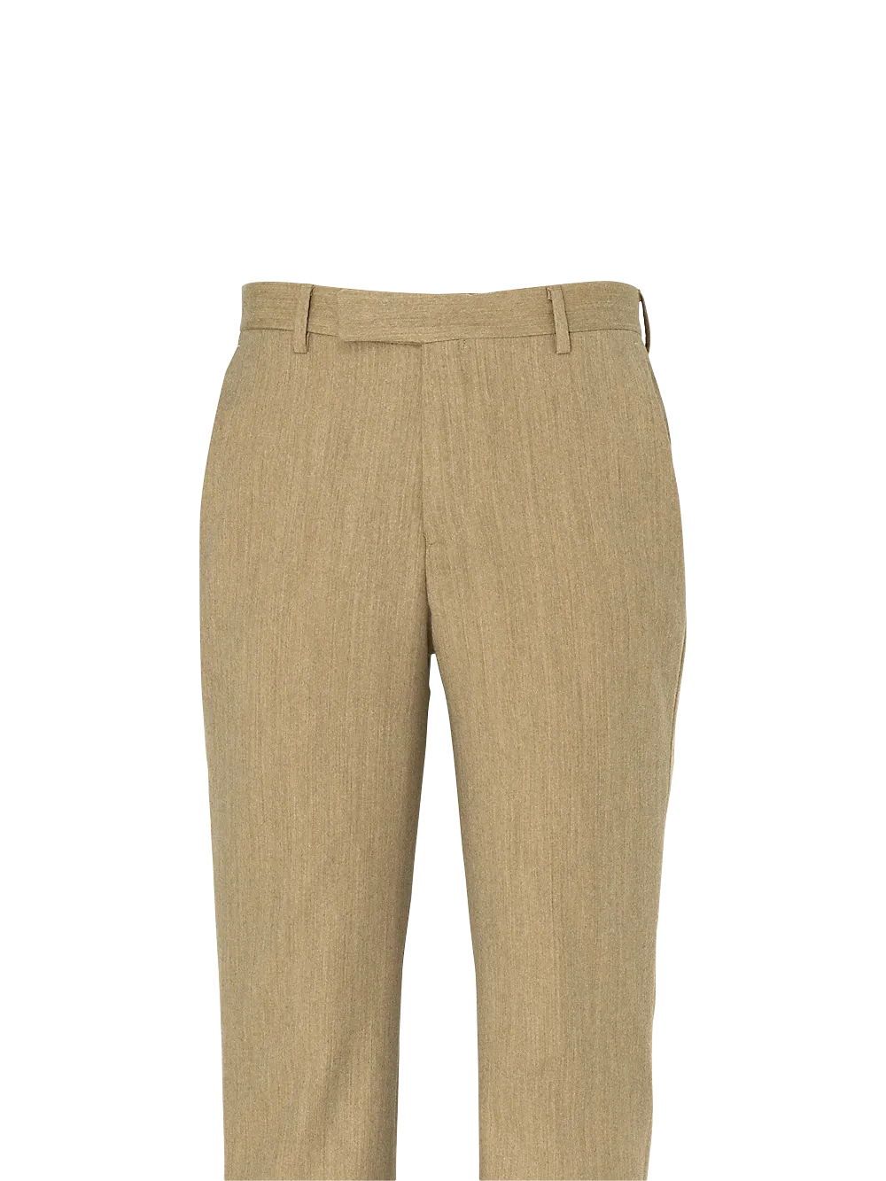 Wool Flannel Flat Front Pants - Black